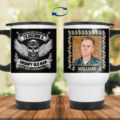 14 oz. White Travel Mug