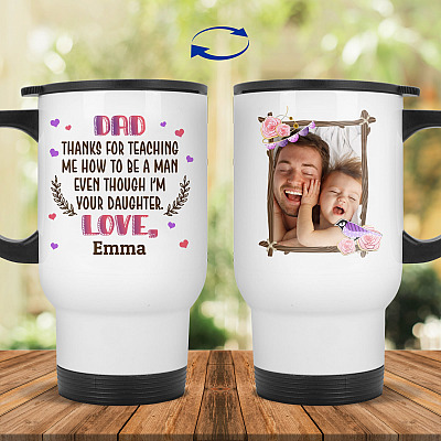 14 oz. White Travel Mug