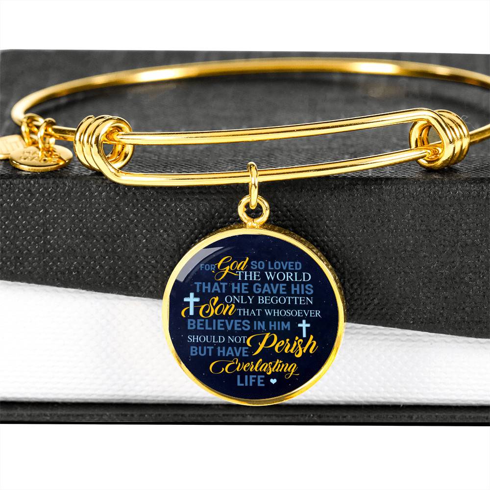Christian For God So Loved the World That He Gave His Only Begotten Son Circle Pendant Necklace