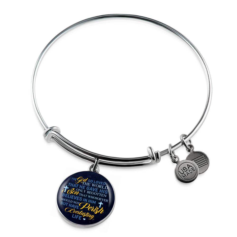 Christian For God So Loved the World That He Gave His Only Begotten Son Circle Pendant Necklace