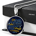 Christian For God So Loved the World That He Gave His Only Begotten Son Circle Pendant Necklace