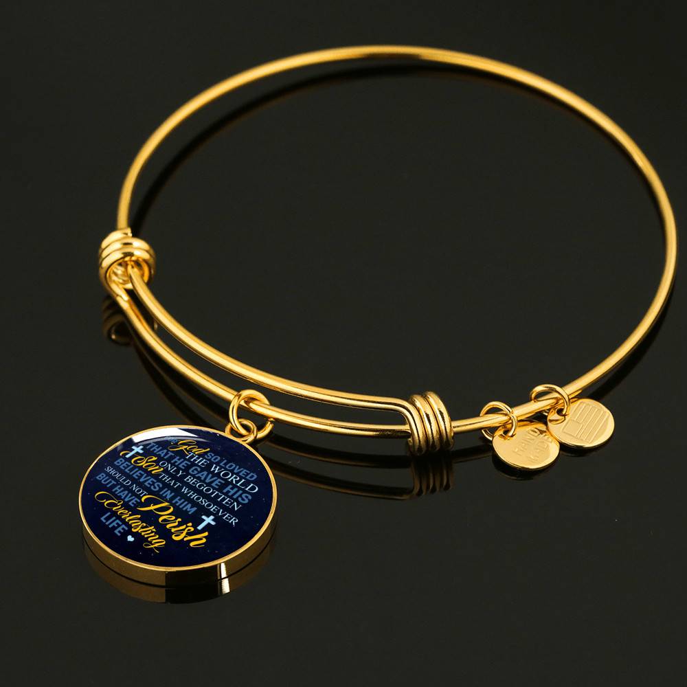 Christian For God So Loved the World That He Gave His Only Begotten Son Circle Pendant Necklace