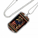 U.S Soldier Military Veteran Combat Boots With American Flag Dog Tag Pendant Necklace - Army Gifts