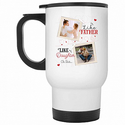 14 oz. White Travel Mug