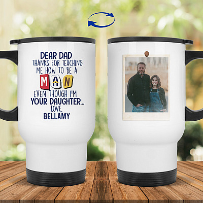 14 oz. White Travel Mug
