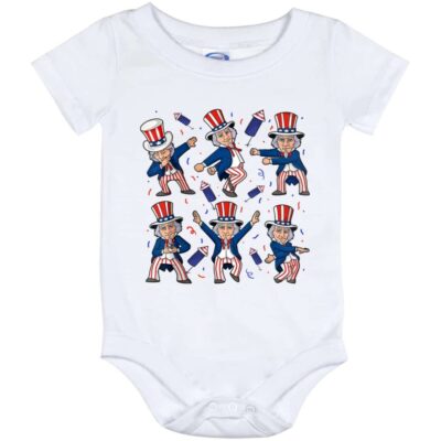 Uncle Sam Dancing Baby Onesie, White, Baby Onesie - 12 Month