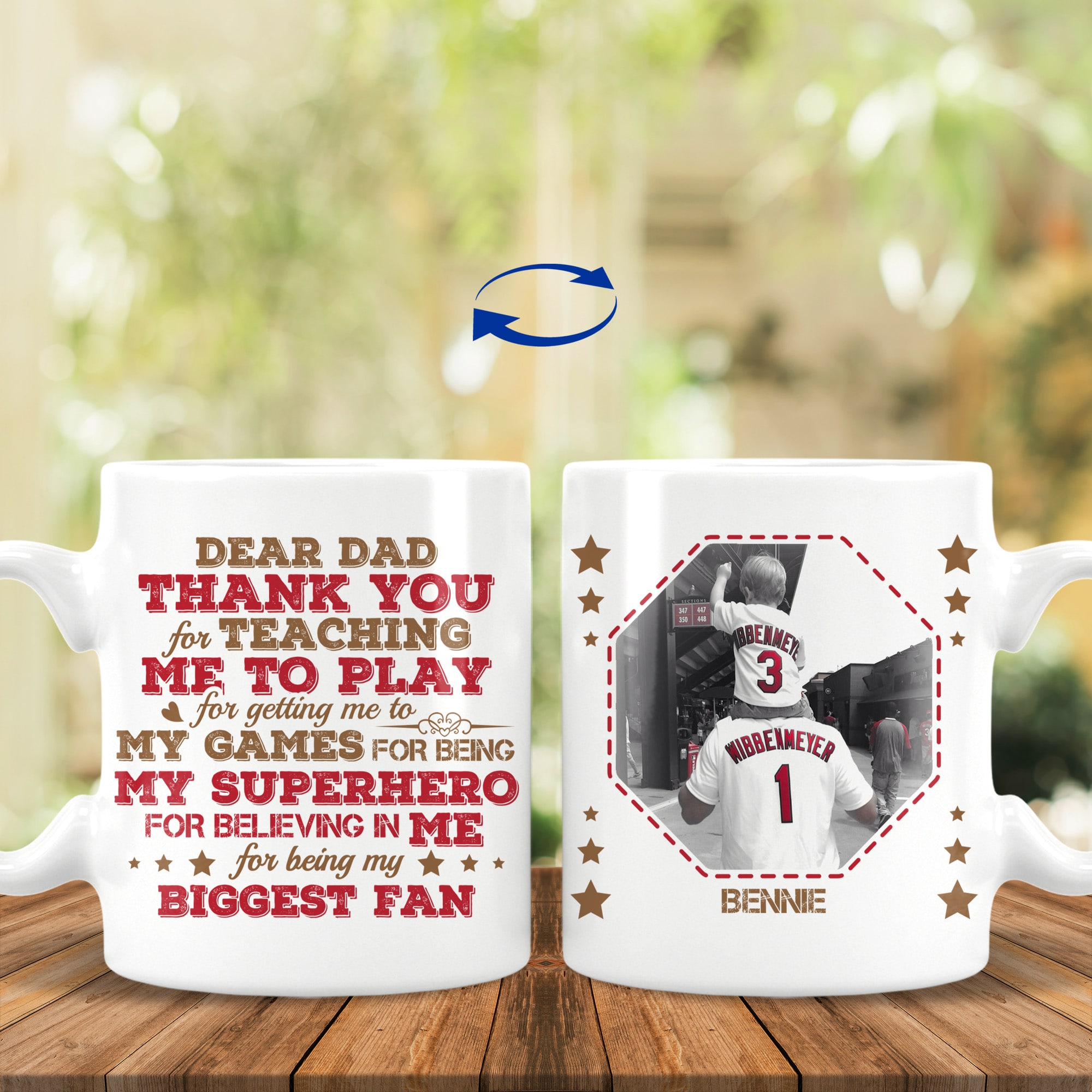 4KT. Dear Dad Thank You For Teaching Me Personalized - Sample Design 11 OZ White Mug1