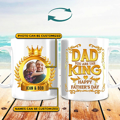 Personalized Photo Dad You Are The King Happy Father's Day Ceramic Coffee Mug - Color Changing Mug