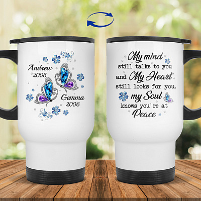 14 oz. White Travel Mug