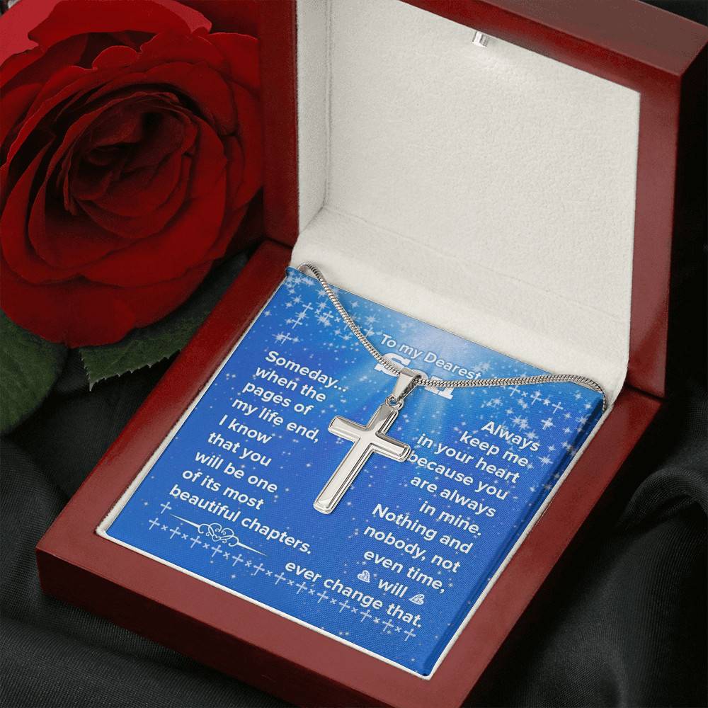 To My Son You Will Be One Of My Most Beautiful Chapters Artisan Crafted Cross Necklace