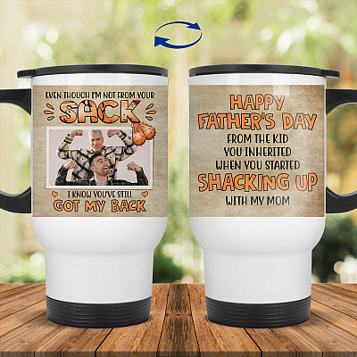 14 oz. White Travel Mug