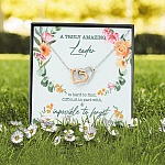 A Truly Amazing Leader Is Hard To Find Interlocking Hearts Pendant Necklace - Boss Necklace Retirement Gift