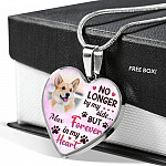 Custom Photo Dog No Longer By My Side But Forever In My Heart Heart Pendant Necklace - Missing Dog In Heaven Gift
