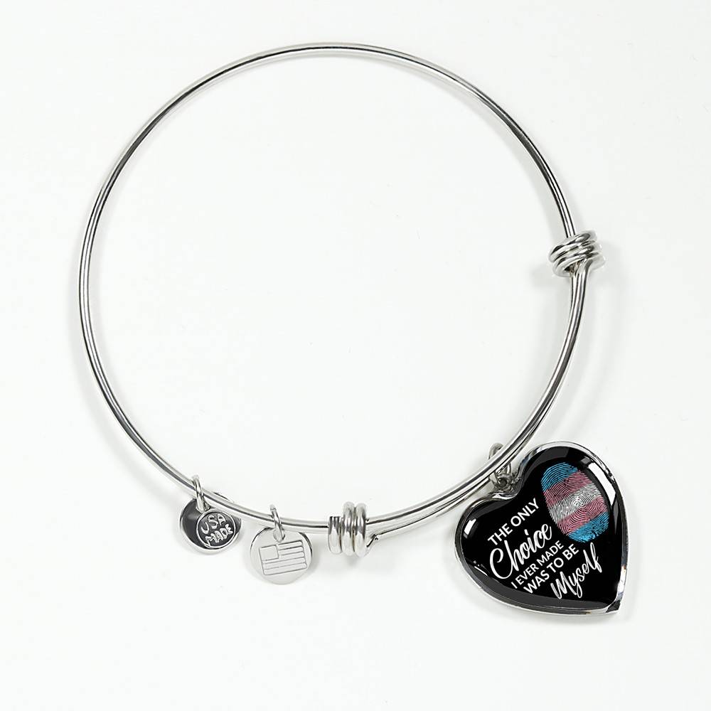 Transgender The Only Choice I Ever Made Was To Be Myself Heart Pendant Necklace - Transgender Pride Flag Gift