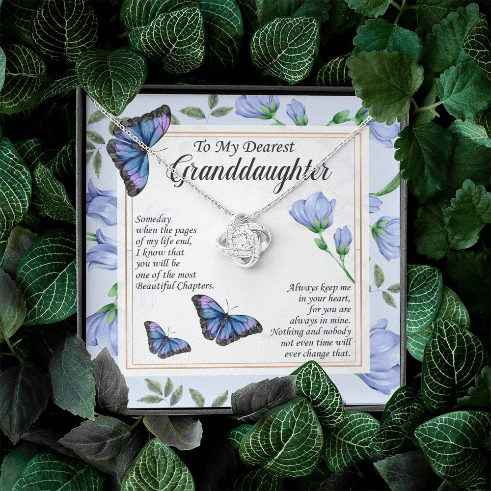 To My Dearest Granddaughter I Know That You Will Be One Of The Most Beautiful Chapters Love Knot Necklace