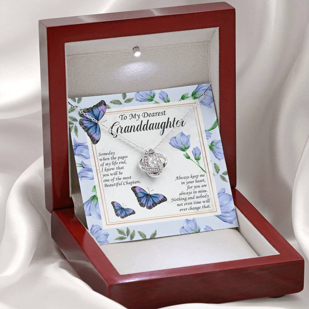 To My Dearest Granddaughter I Know That You Will Be One Of The Most Beautiful Chapters Love Knot Necklace