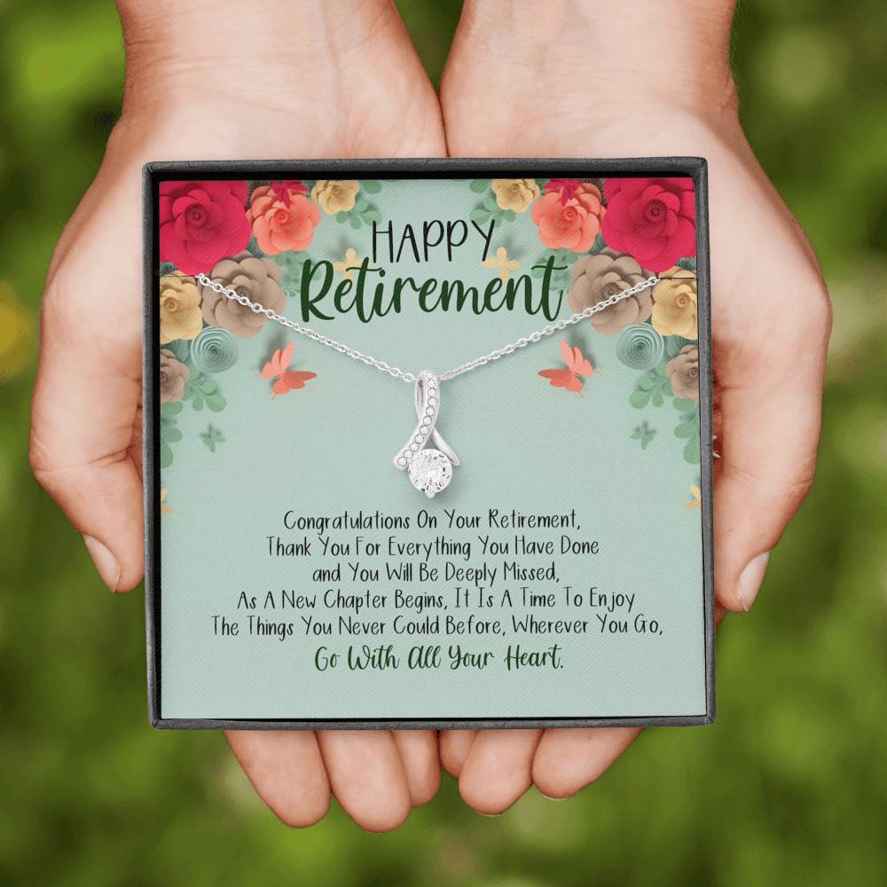 Happy Retirement Alluring Beauty Pendant Necklace - Coworker Boss Leader Retirement Gift - Farewell Gifts Happy Retirement Alluring Beauty Pendant Necklace - Coworker Boss Leader Retirement Gift - Farewell Gifts