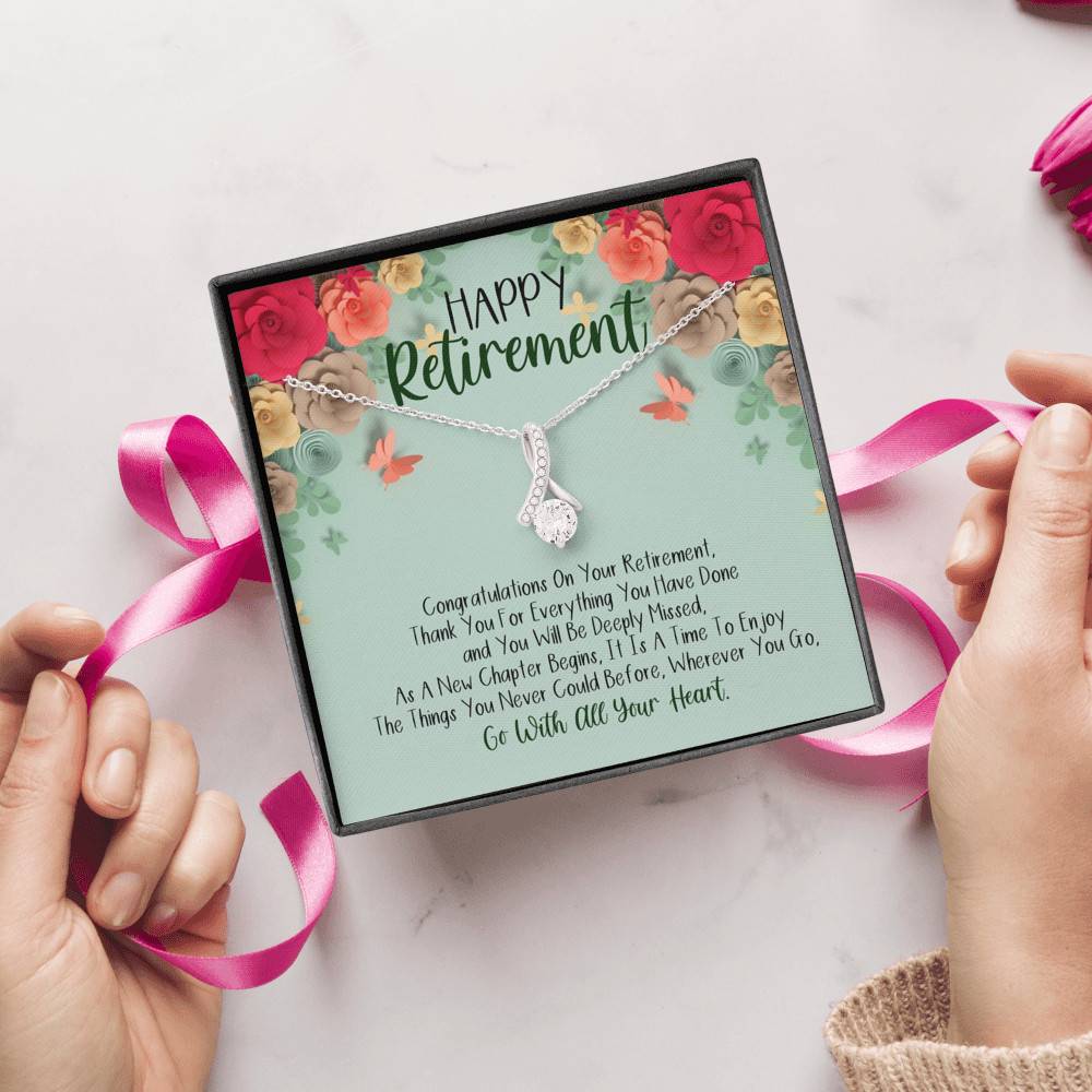 Happy Retirement Alluring Beauty Pendant Necklace - Coworker Boss Leader Retirement Gift - Farewell Gifts Happy Retirement Alluring Beauty Pendant Necklace - Coworker Boss Leader Retirement Gift - Farewell Gifts