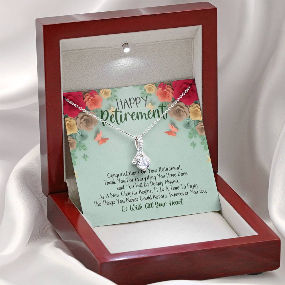 Happy Retirement Alluring Beauty Pendant Necklace - Coworker Boss Leader Retirement Gift - Farewell Gifts Happy Retirement Alluring Beauty Pendant Necklace - Coworker Boss Leader Retirement Gift - Farewell Gifts