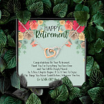 Happy Retirement Interlocking Hearts Pendant Necklace - Coworker Boss Farewell Retirement Gift