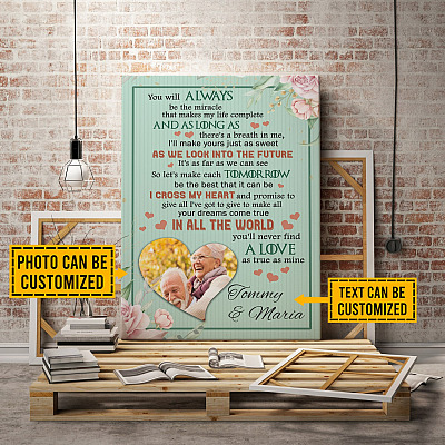 Alternative view of Custom Photo I Cross My Heart Framed Canvas Prints - Unframed Poster - Home Decor Wall Art