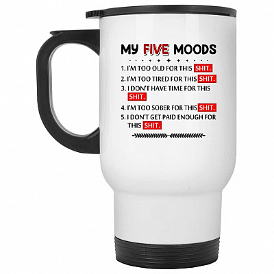 14 oz. White Travel Mug