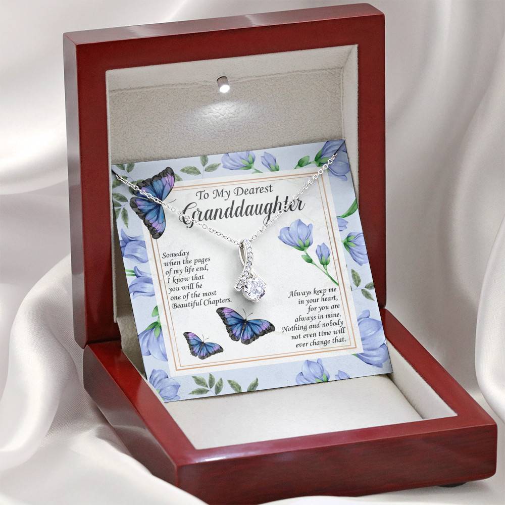 To My Dearest Granddaughter I Know You Will Be One Of The Most Beautiful Chapters Alluring Beauty Pendant Necklace
