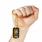 Personalized Photo I Asked God To Make Me A Better Man He Sent Me My Wife He Sent Me My Kids Dog Tag Pendant