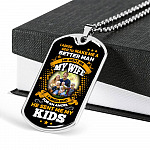 Personalized Photo I Asked God To Make Me A Better Man He Sent Me My Wife He Sent Me My Kids Dog Tag Pendant