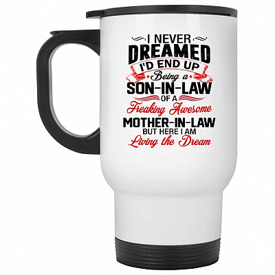 14 oz. White Travel Mug