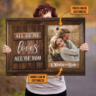 Alternative view of Personalized Photo All Of Me Loves All Of You Framed Canvas - Unframed Poster - Custom Photo Couple Gift
