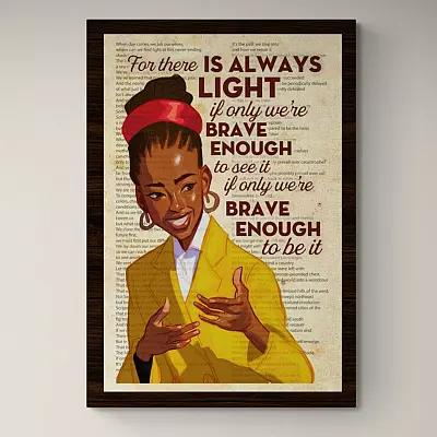 Alternative view of For There Is Always Light Amanda Gorman Wrapped Framed Canvas Prints - Unframed Poster - Decor Wall Art