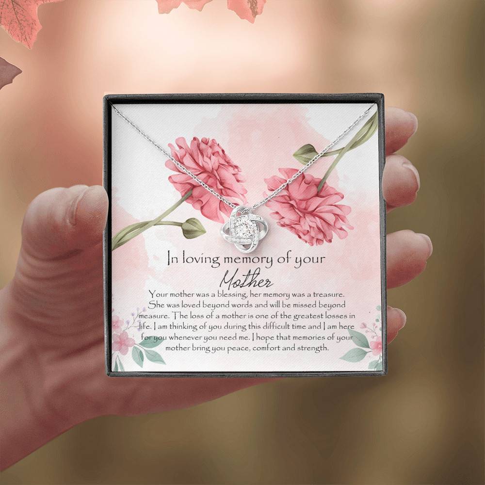 In Loving Memory Mother Love Knot Pendant Necklace - Gift For Loss Of Mother