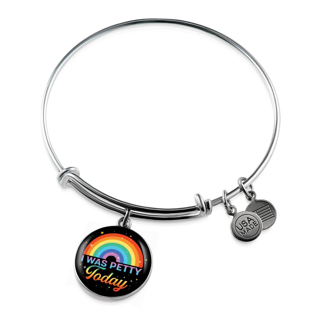 LGBTQ Rainbow I Was Petty Today Circle Pendant Necklace - LGBTQ Pride Necklace - Pride Month Gift