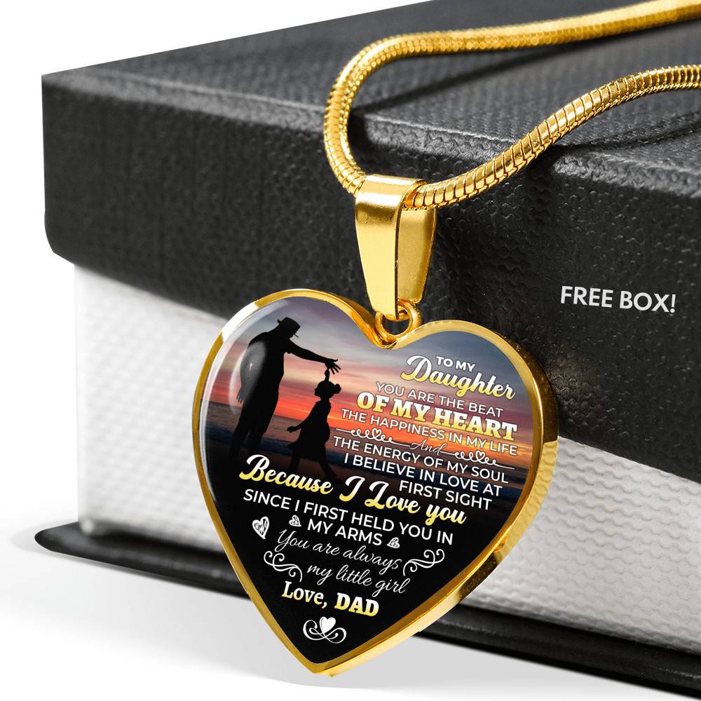 To My Daughter You Are The Beat Of My Heart Heart Pendant Necklace - Necklace Gift For Daughter