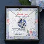 Thank You You Are So Appreciated Double Hearts Necklace - Thank You Nurse Gifts - Teacher Appreciation Gifts