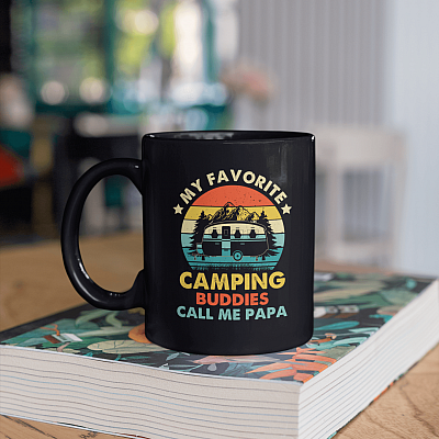 My Favorite Camping Buddies Call Me Papa Ceramic Coffee Mug - Beer Stein - Water Bottle