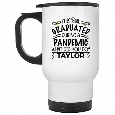 14 oz. White Travel Mug