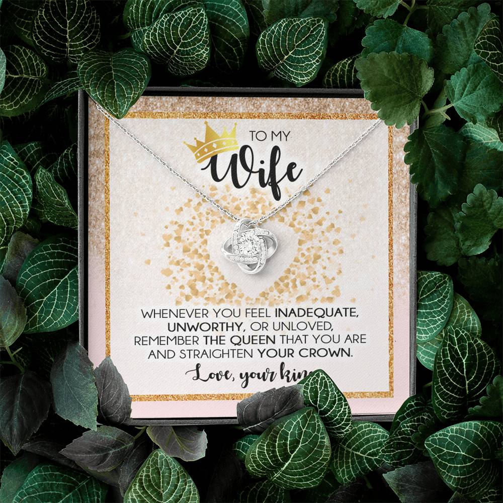 To My Wife Whenever You Feel Inadequate Love Knot Necklace - Wife Necklace From Husband - Anniversary Gifts