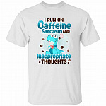 I Run On Caffeine Tshirt, White, Unisex T-Shirt