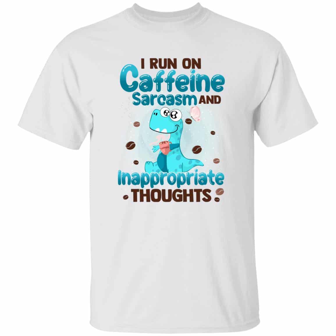 I Run On Caffeine Tshirt, White, Unisex T-Shirt