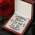 Sisters In Christ Are Sisters For Life Christian Circle Pendant Necklace - Sisters In Christ Gift