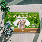 6KT. Warning Security Provided Dog (Sample Design) Doormat mockup 5