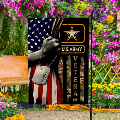 US Army Veteran American Outdoor House Flag - Veteran Home Garden Flag - US Patriot Flag - Patriotic Home Decor