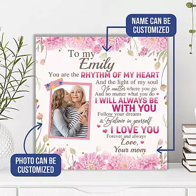 Personalized Photo You Are Rhythm Of My Heart I Love You Forever And Always Square Framed Canvas Prints - Poster
