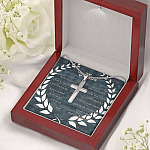 To My Grandson Wear This Cross Close to Your Heart I Will Always Be With You Artisan Crafted Cross Necklace