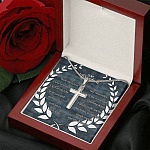 To My Grandson Wear This Cross Close to Your Heart I Will Always Be With You Artisan Crafted Cross Necklace