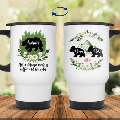 14 oz. White Travel Mug