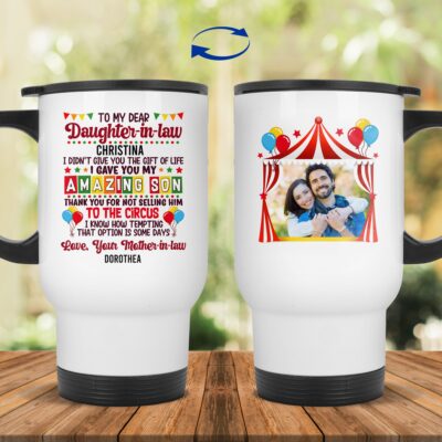 14 oz. White Travel Mug
