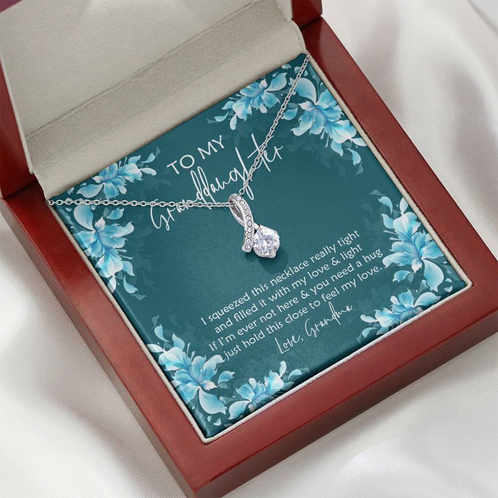 To My Granddaughter I Squeezed This Necklace Really Tight and Filled It with Love Alluring Pendant Necklace